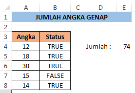 Menjumlahkan angka bilangan genap